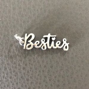 James Avery “besties” charm in sterling silver, loop cut.